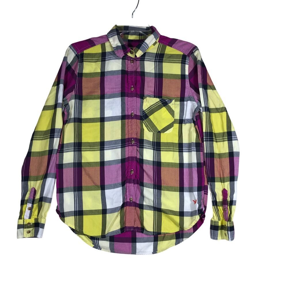 American Eagle Outfitters Vintage Boyfriend Button Up Shirt Womens Small Pink